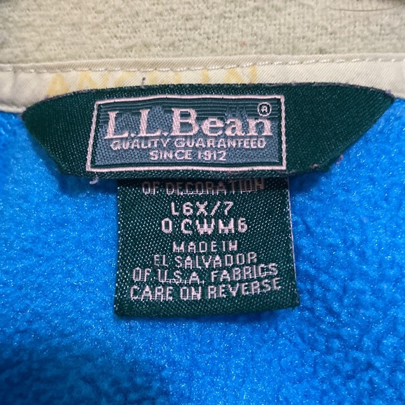 LLBean kid’s size 6x/7 fleece pullover jacket - Picture 5 of 5
